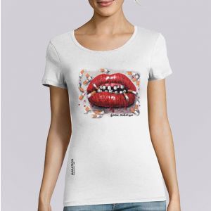 T-shirt femme Makatron : Ciggy lips big