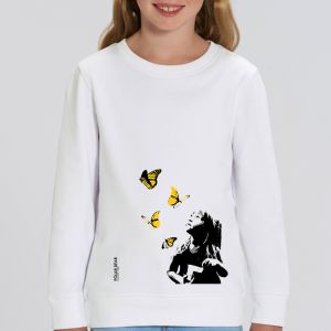 Sweat enfant Polar Bear : Kid and Butterflies big