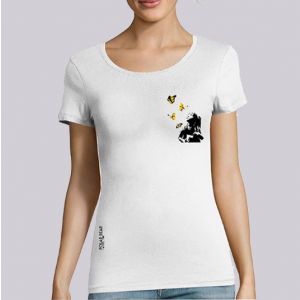 T-shirt femme Polar Bear : Kid and Butterflies small