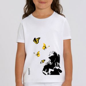 T-shirt enfant Polar Bear : Kid and Butterflies big