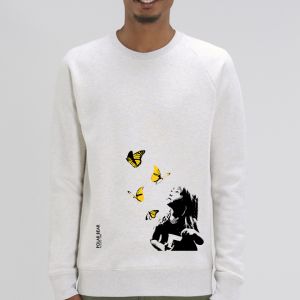 Sweat Homme Polar Bear : Kid and Butterflies big